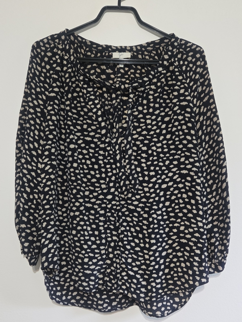 Joie Madera Split-Neck Silk Blouse